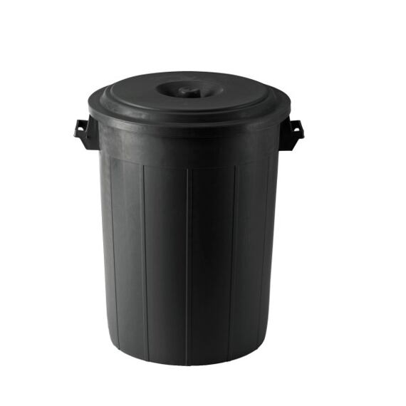 Nádoba na kŕmenie s vekom 70L čierna